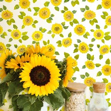 200-2939 해바라기 (수입/포인트시트지 - Sunflower season / 폭45cm / 리폼시트지 / 꽃무늬 / 북유럽 / 셀프인테리어)